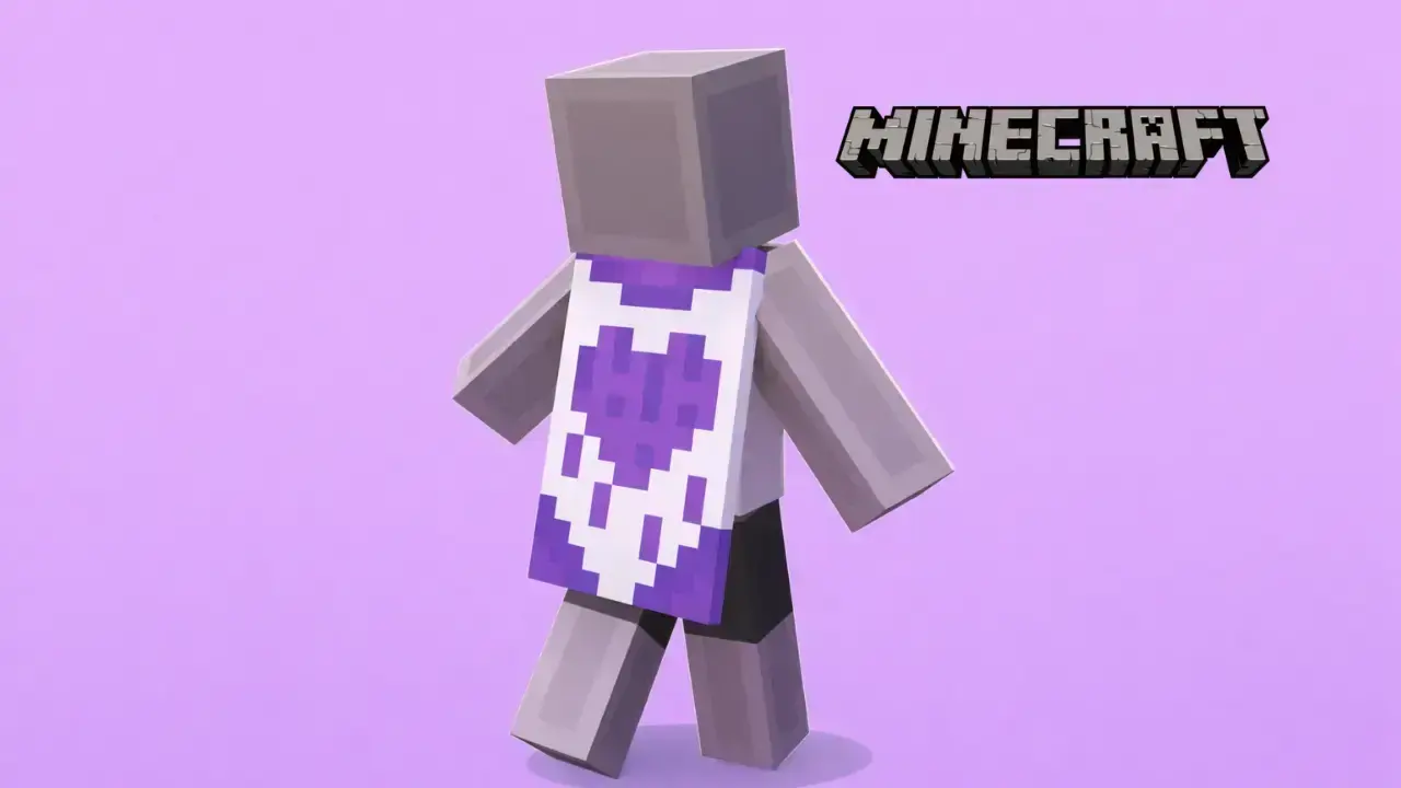 (EXCLUSIVA) Minecraft Purple Heart Cape PC e Xbox (Código de Ativação)