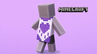 (EXCLUSIVA) Minecraft Purple Heart Cape PC e Xbox (Código de Ativação)